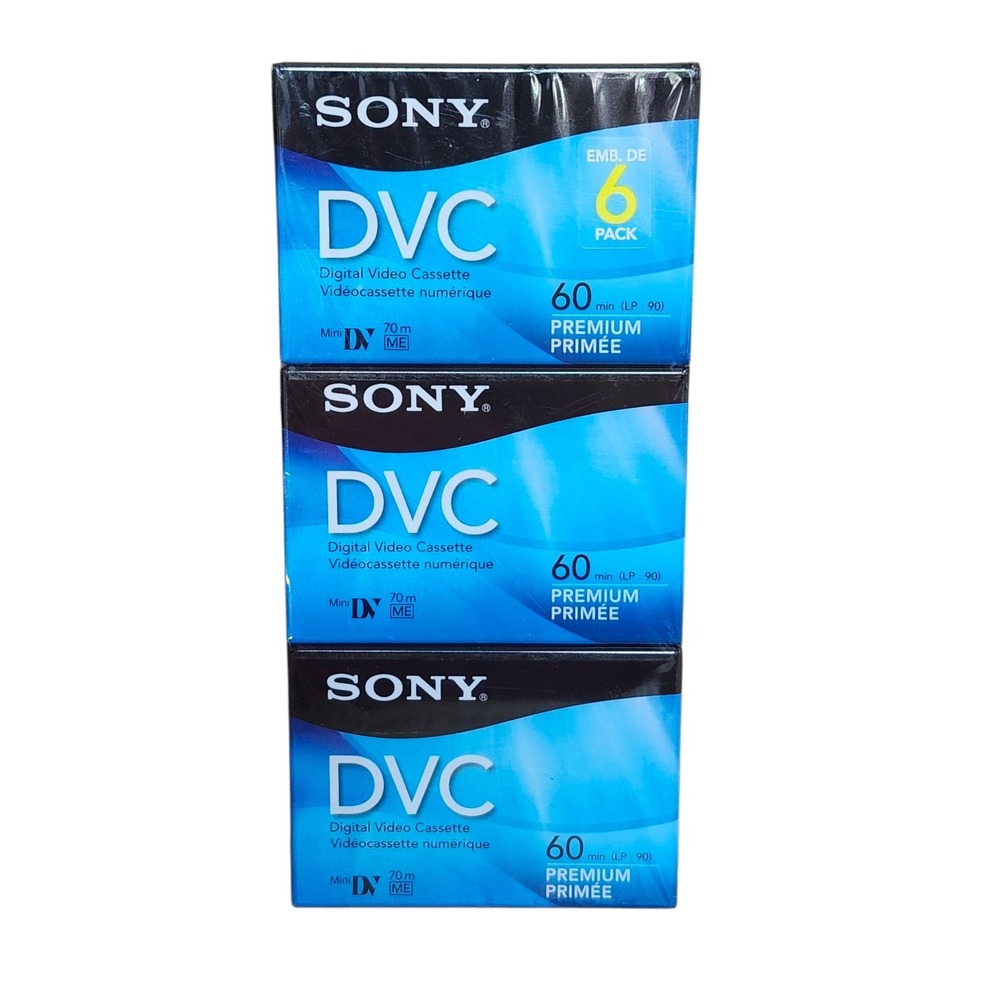 Sony DVC Digital Video Cassette Premium 60 LP:90 Mini DV Lot of 6 New & Sealed